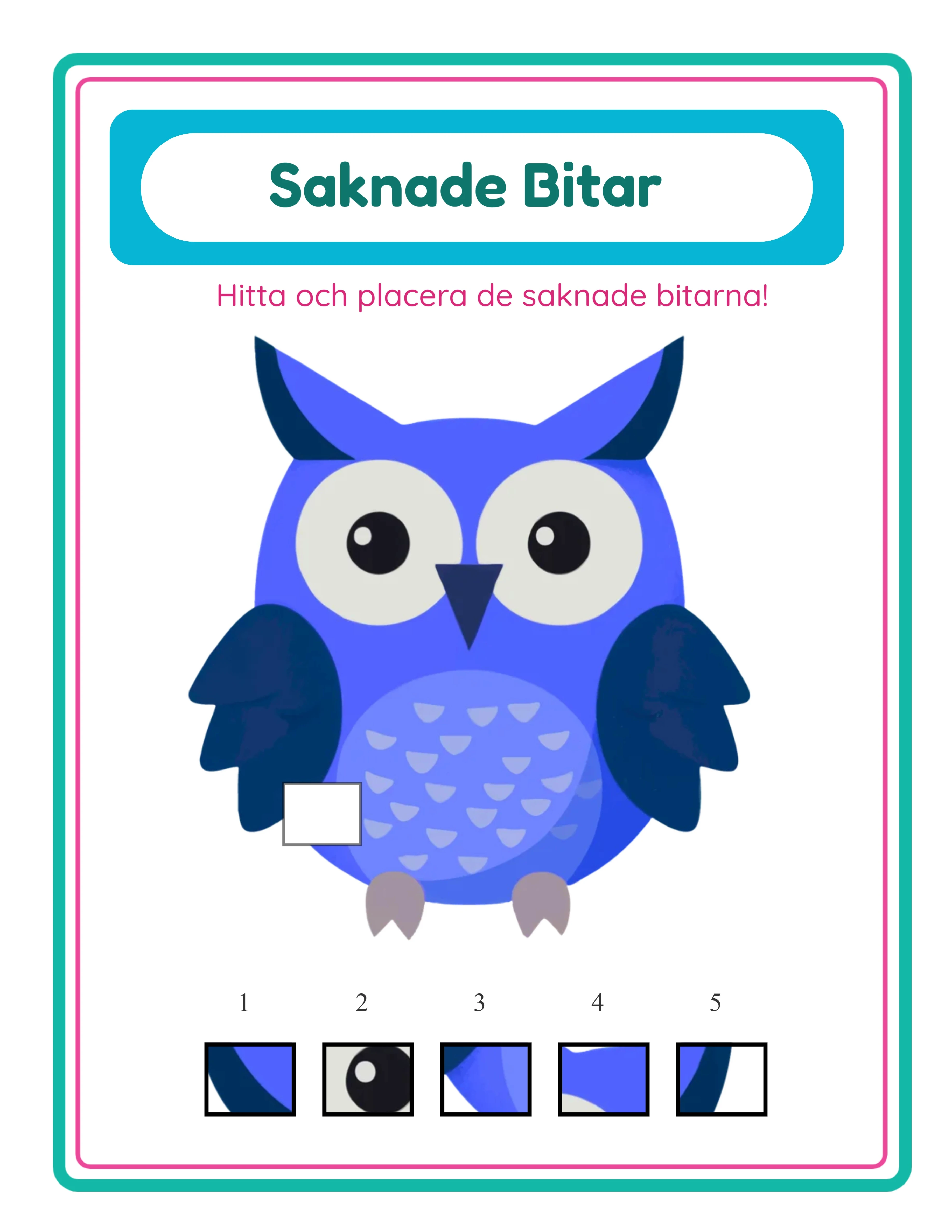 Gör bilden klar! — Utvalt arbetsblad