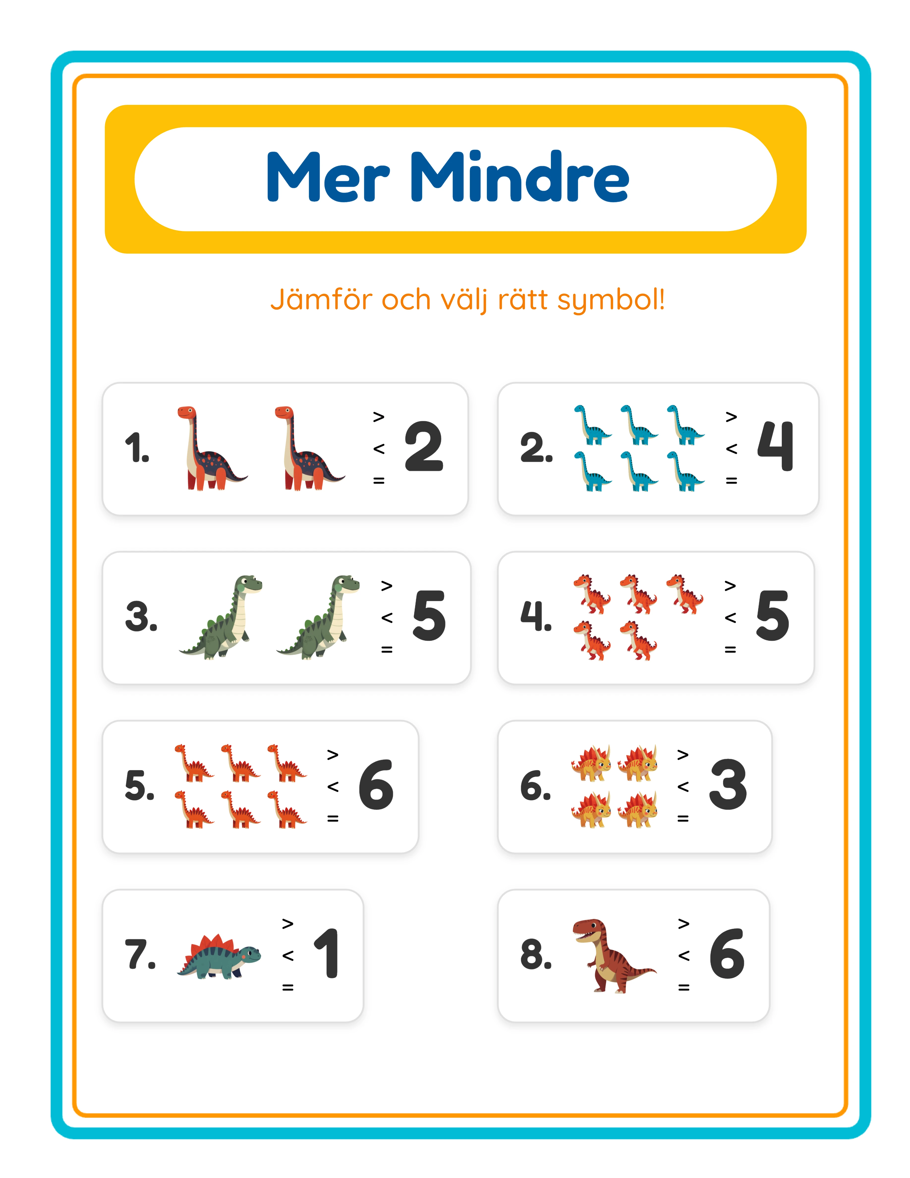 Professional more-less printable worksheet