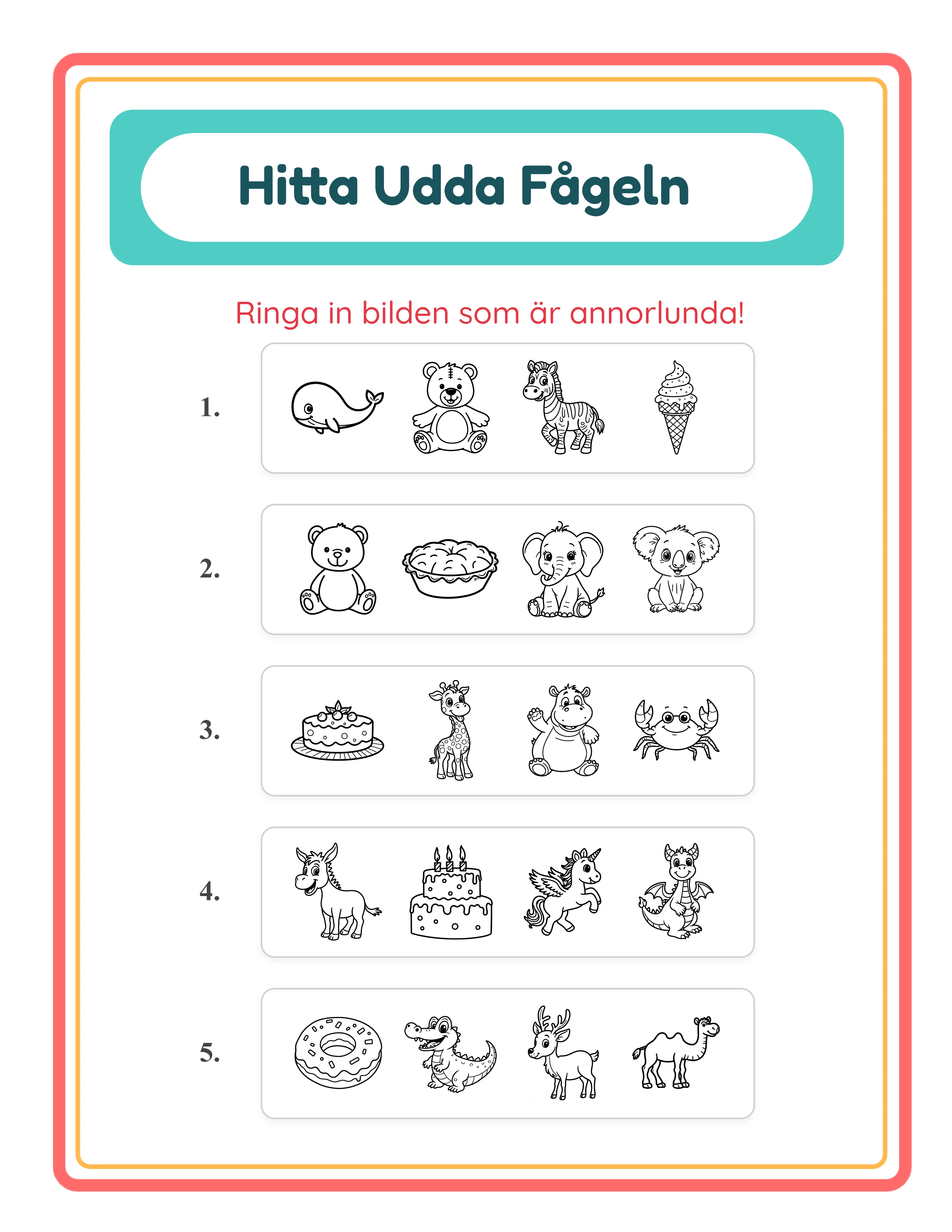 Utmaning — Professionellt arbetsblad