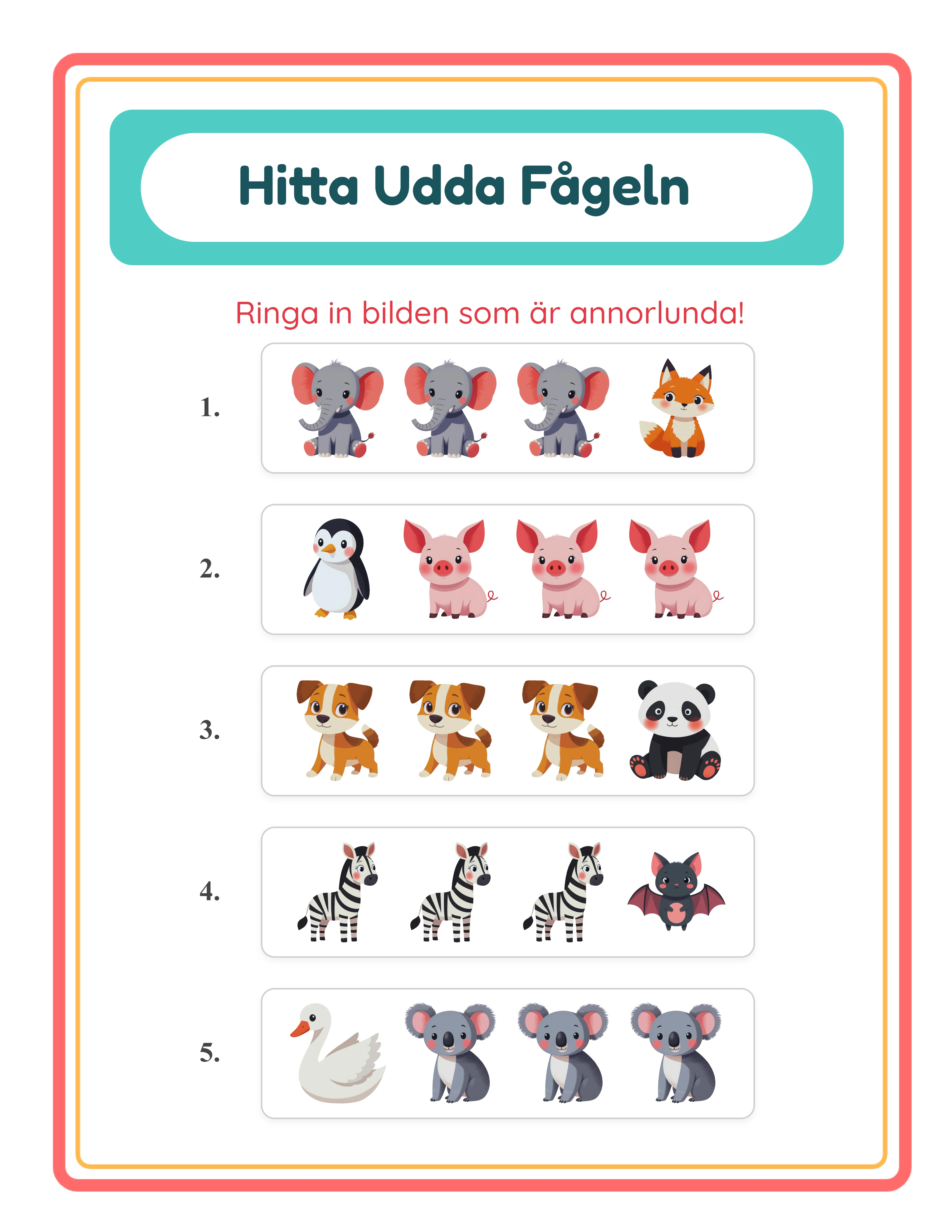 Odd one out — themed categories