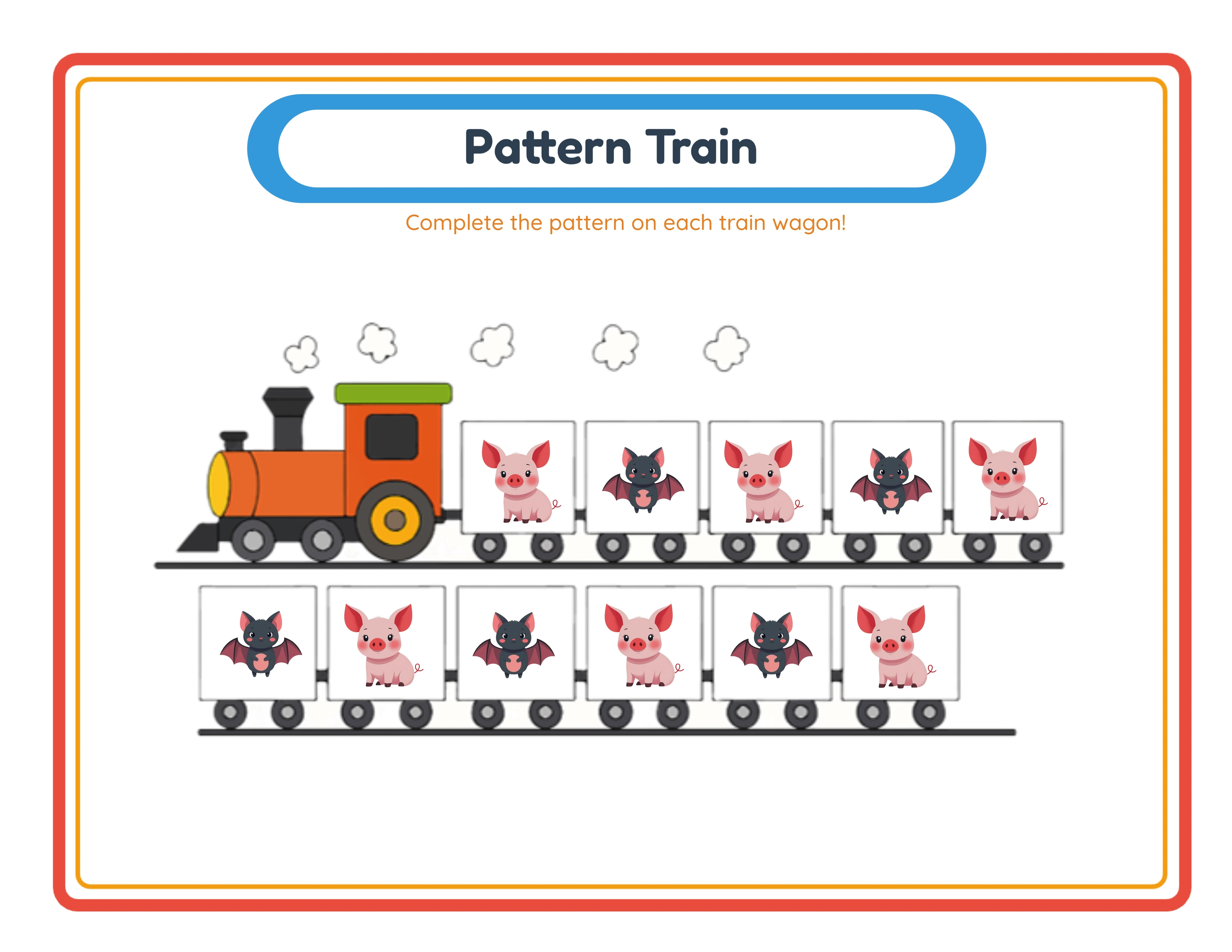 Pattern train printable answer key
