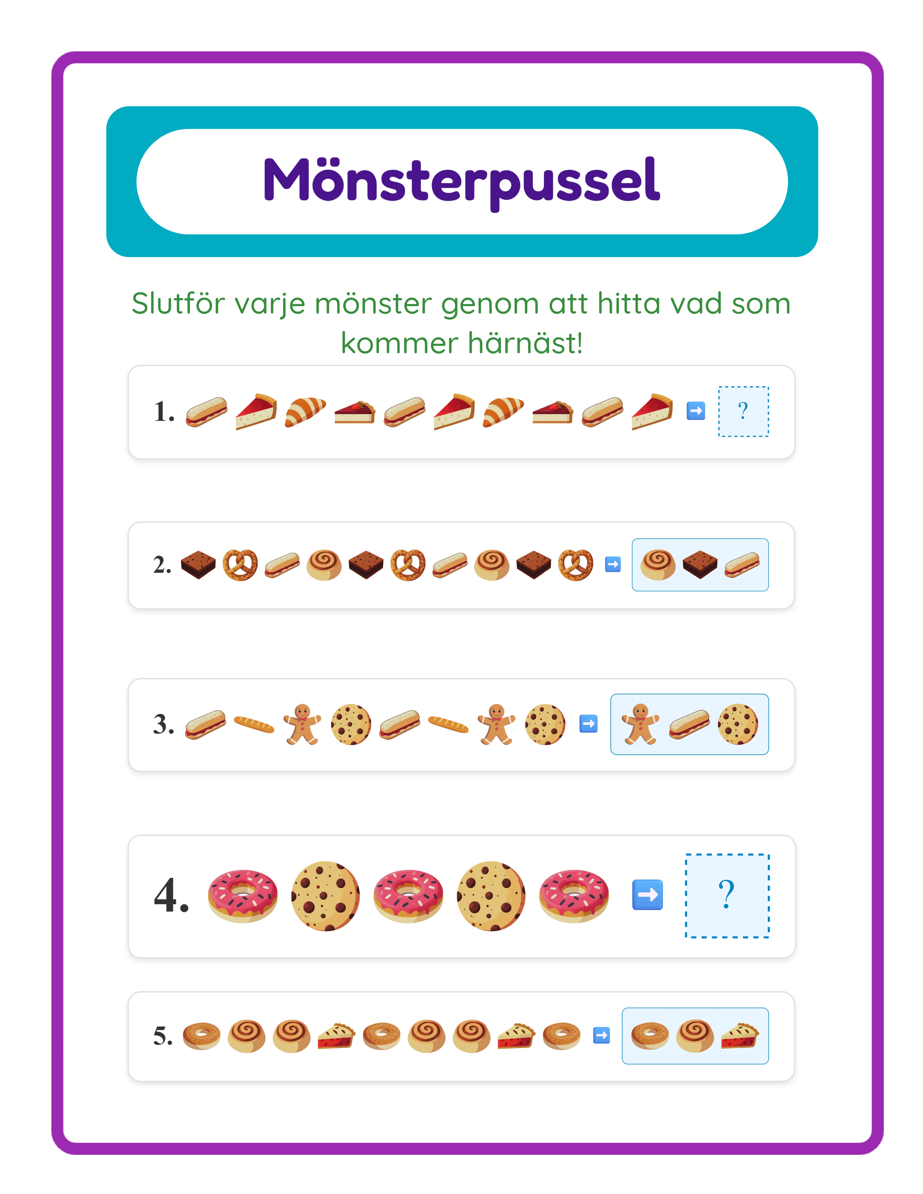 Känn igen mönstret! — Arbetsblad exempel 3