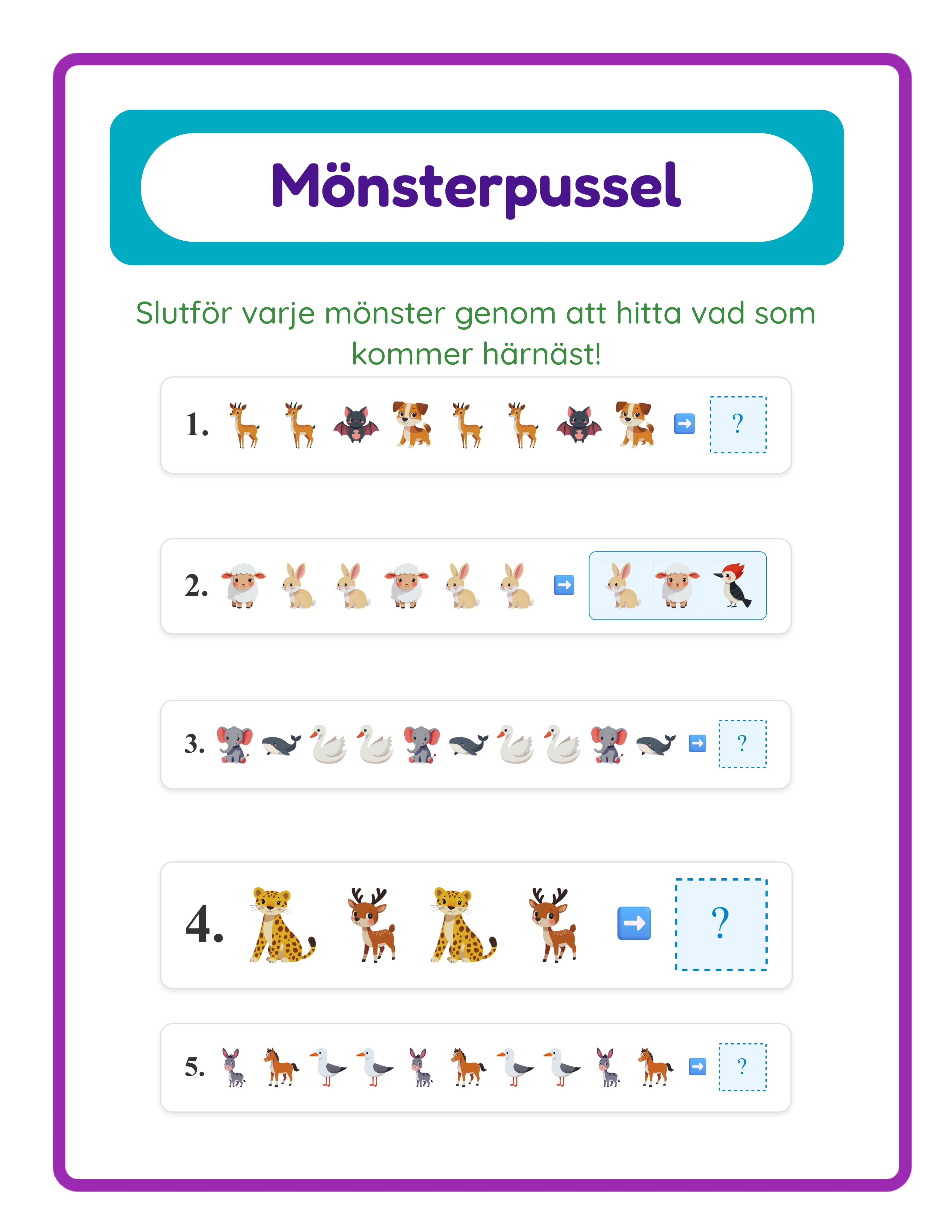 Professional pattern printable worksheet