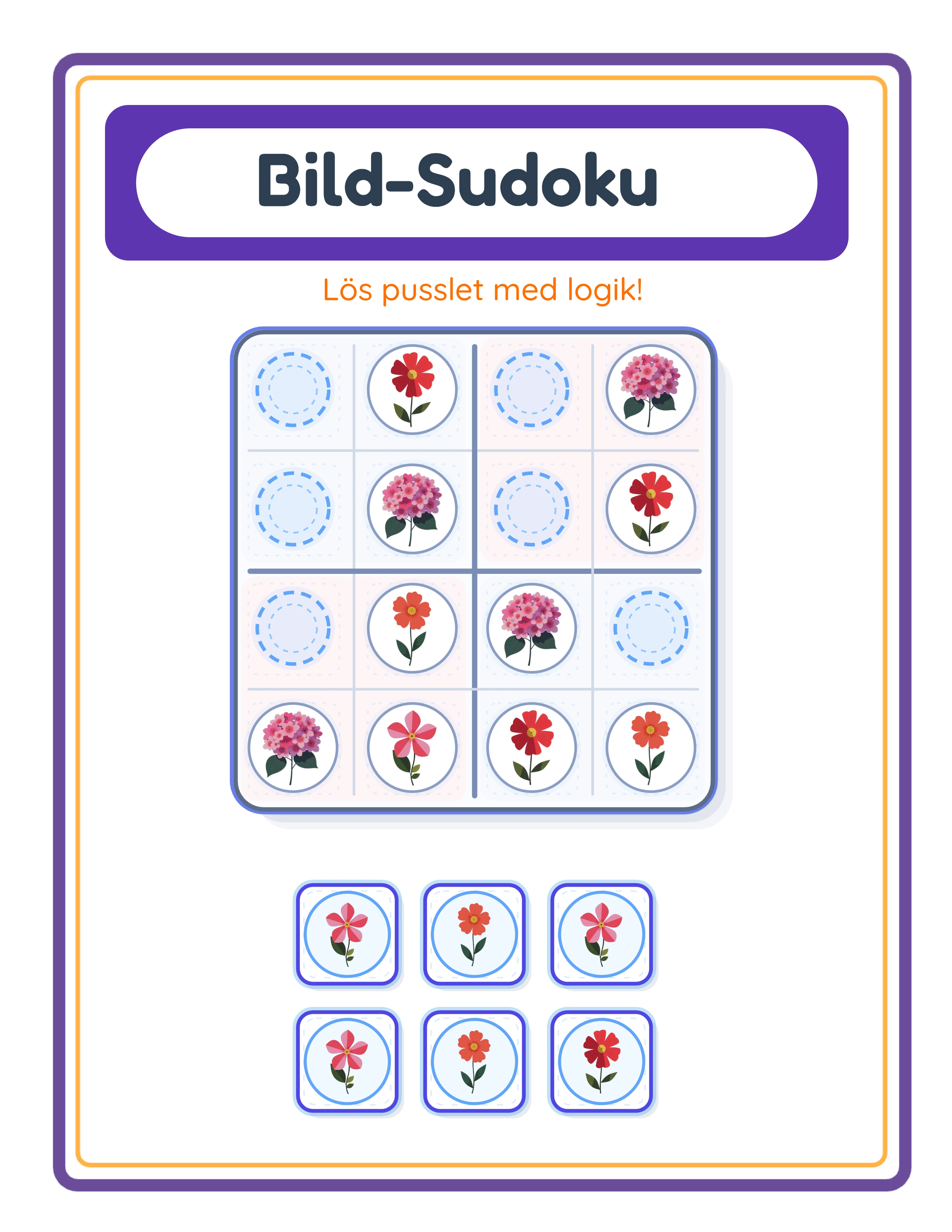 Professional picture sudoku printable worksheet