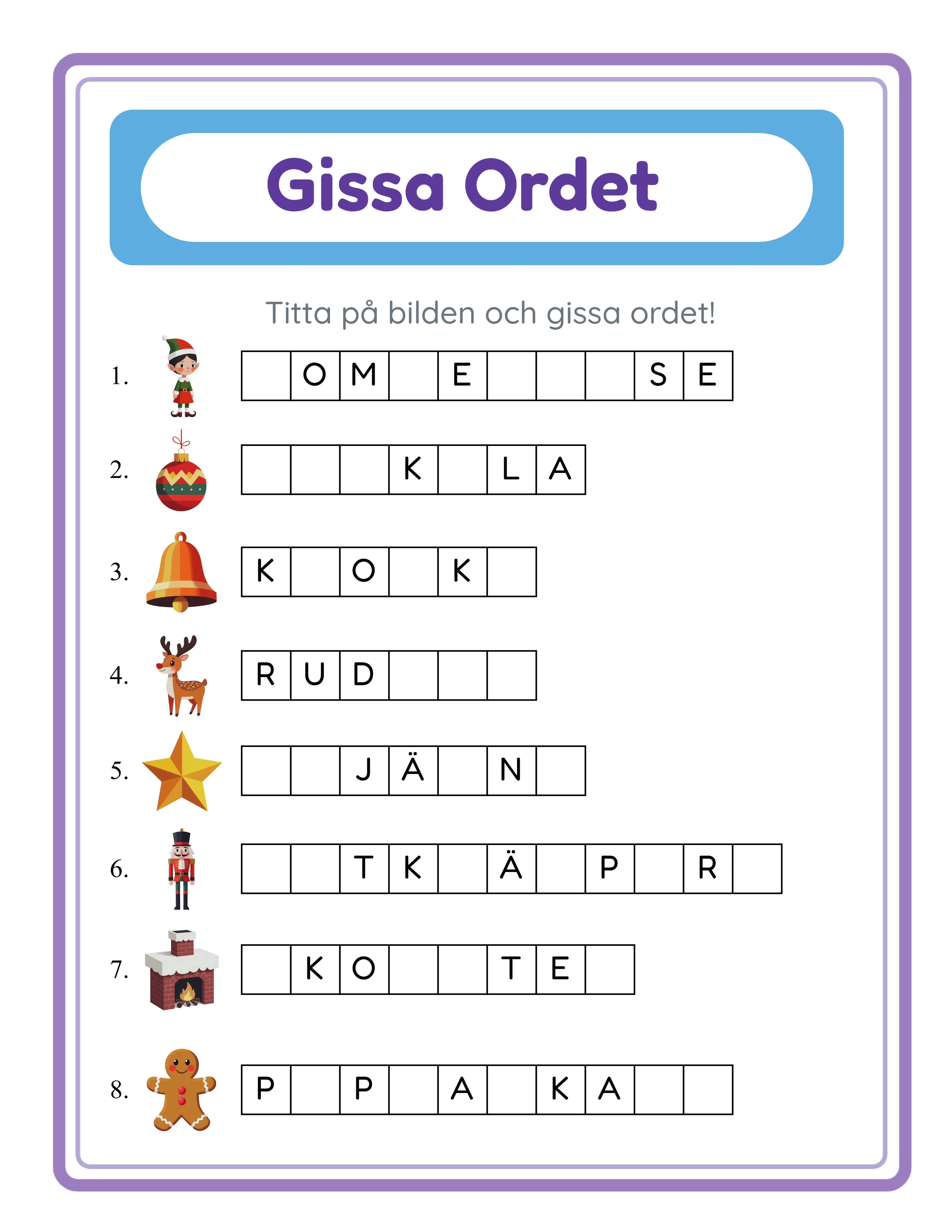 Word guess — fill in missing letters