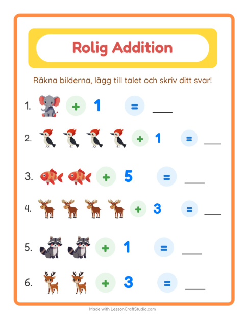 Bild plus siffra – Djur