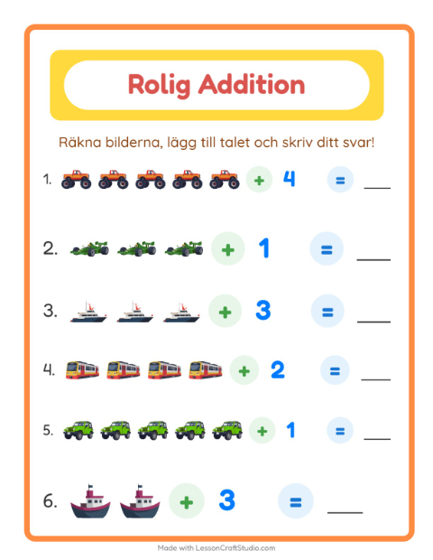 Bild plus siffra – Fordon