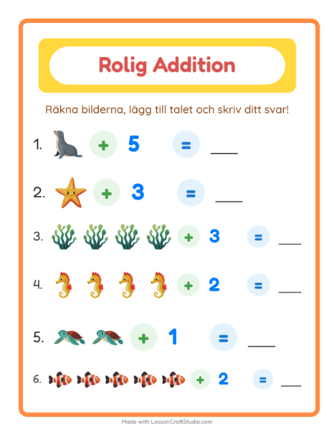 Bild plus siffra – Havsliv