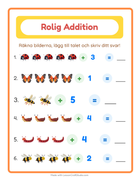 Bild plus siffra – Insekter och kryp