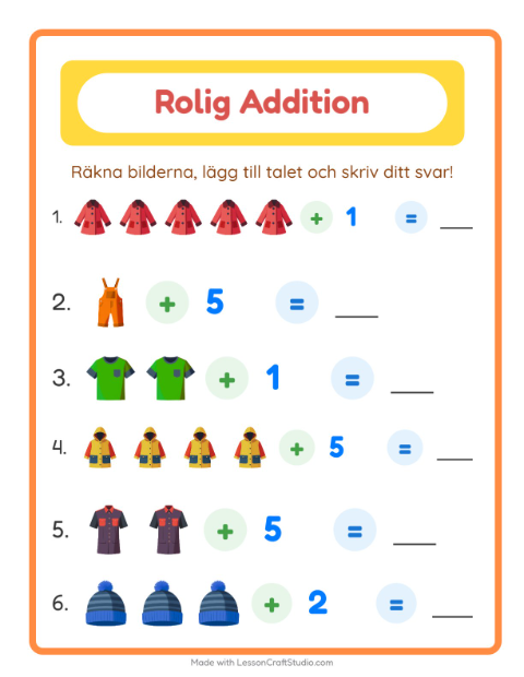 Bild plus siffra – Kläder
