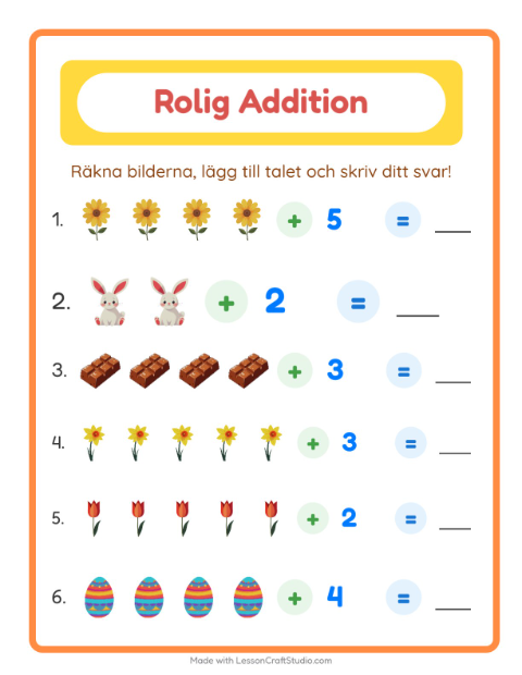Bild plus siffra – Påsk