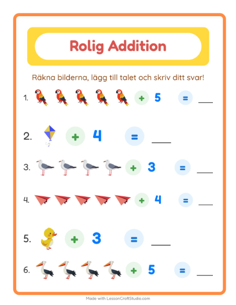Bild plus siffra – Saker som flyger