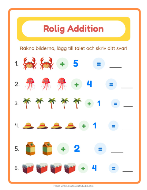 Bild plus siffra – Strand