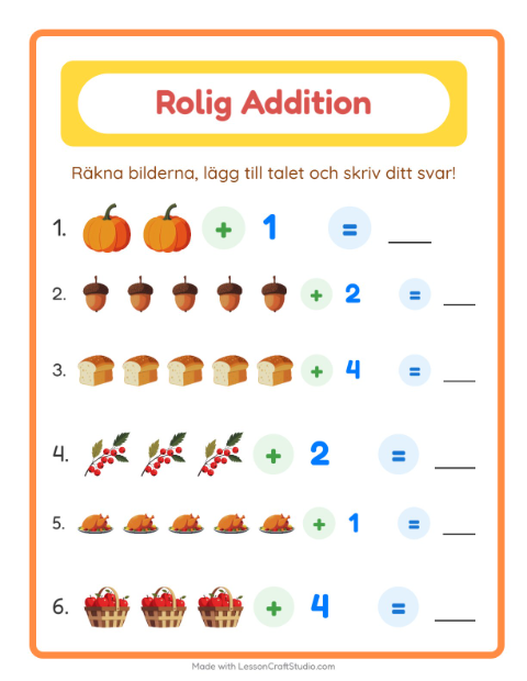 Bild plus siffra – Thanksgiving