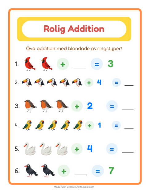 Blandad addition – Fåglar 2
