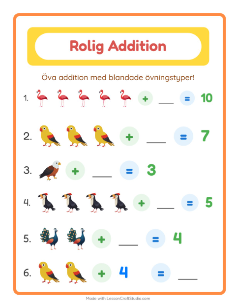 Blandad addition – Fåglar