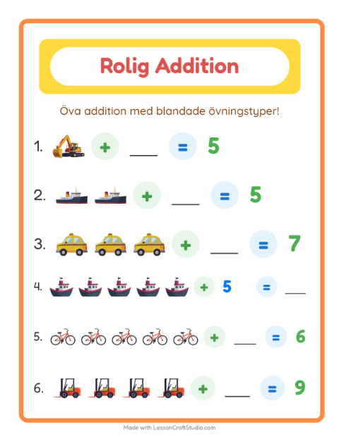 Blandad addition – Fordon