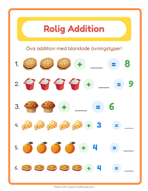 Blandad addition – Frukost