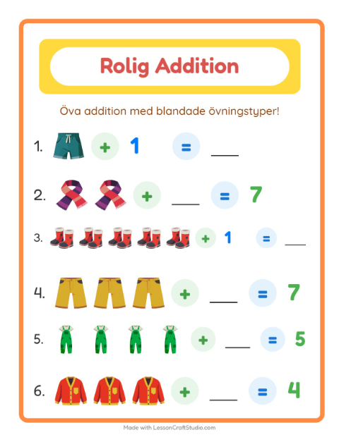Blandad addition – Kläder