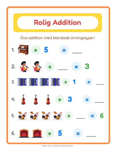 Blandad addition – Musik