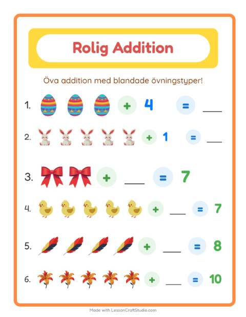 Blandad addition – Påsk