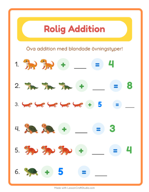 Blandad addition – Reptiler och groddjur
