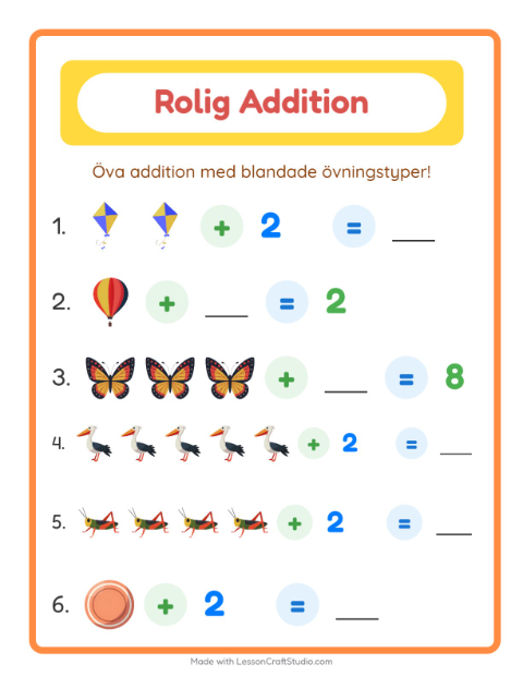 Blandad addition – Saker som flyger