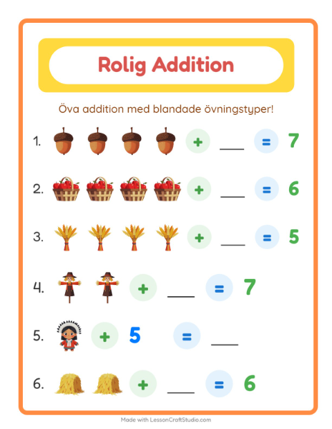Blandad addition – Thanksgiving