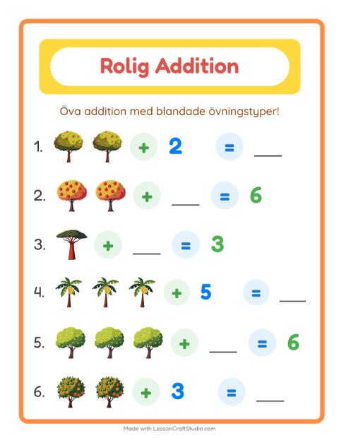 Blandad addition – Träd