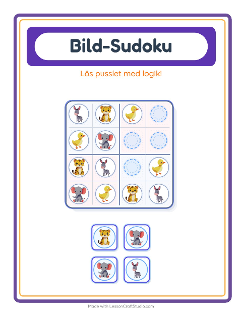Bildsudoku – Djur