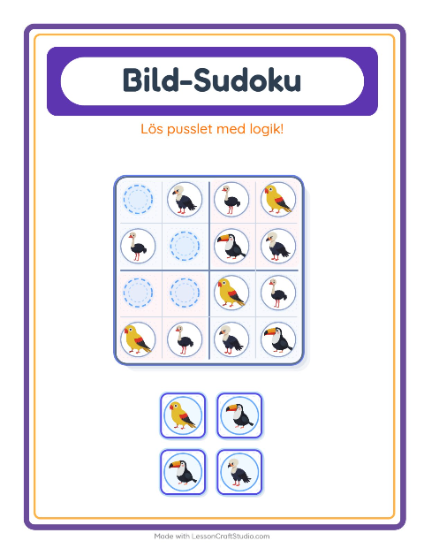 Bildsudoku – Fåglar