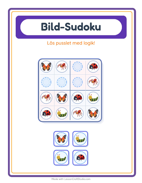 Bildsudoku – Insekter och kryp