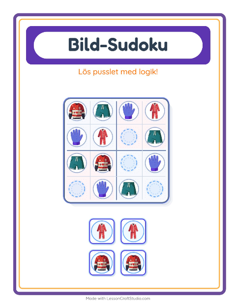 Bildsudoku – Kläder