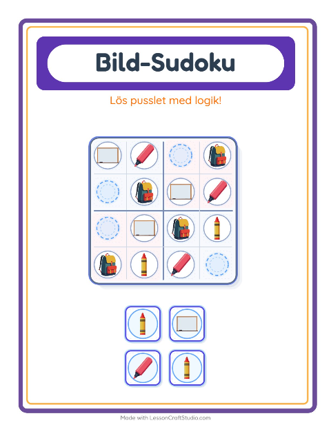Bildsudoku – Klassrum