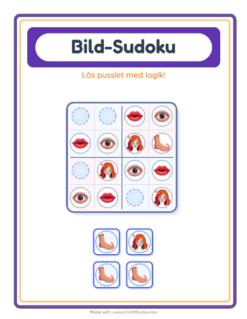 Bildsudoku – Kroppsdelar