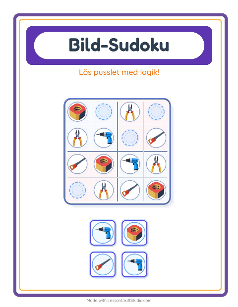 Bildsudoku – Verktyg
