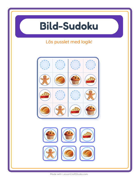 Bildsudoku medel – Bageri