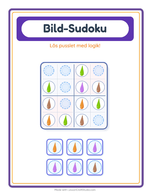 Bildsudoku medel – Färger