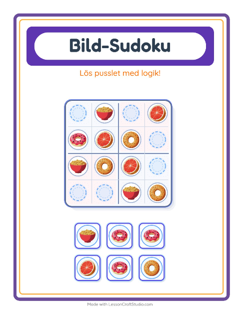 Bildsudoku medel – Frukost