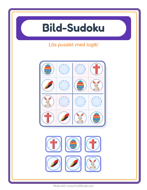 Bildsudoku medel – Påsk