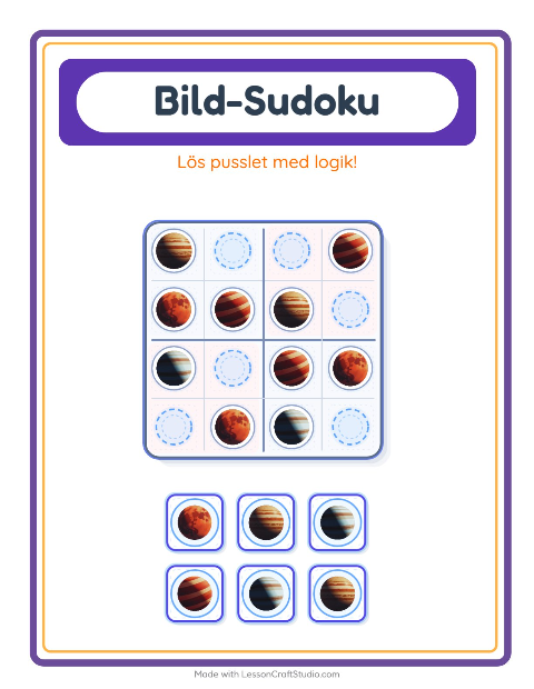 Bildsudoku medel – Rymden