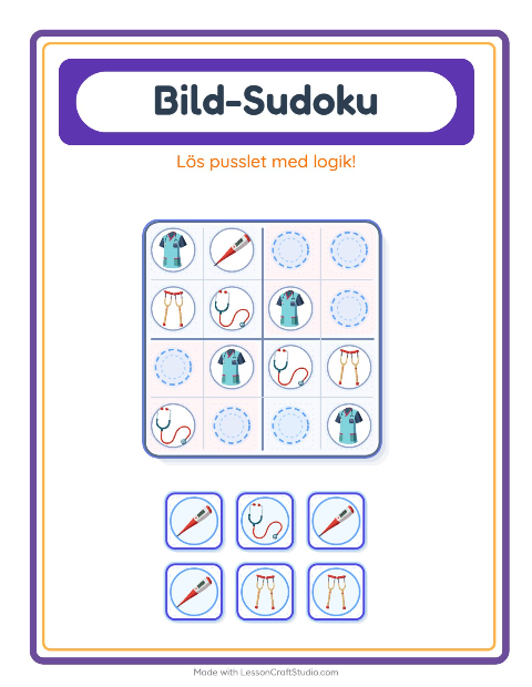 Bildsudoku medel – Sjukhus