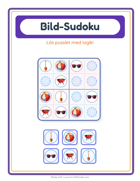 Bildsudoku medel – Sommar