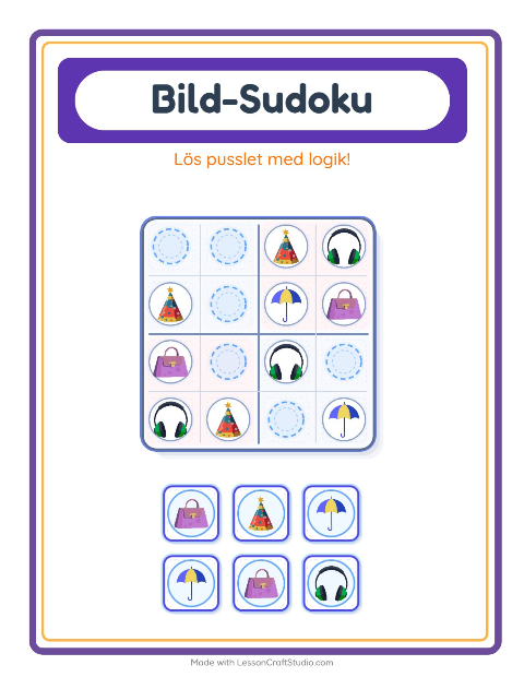 Bildsudoku medel – Tillbehör
