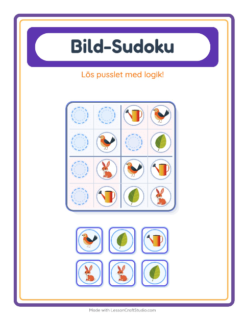 Bildsudoku medel – Vår