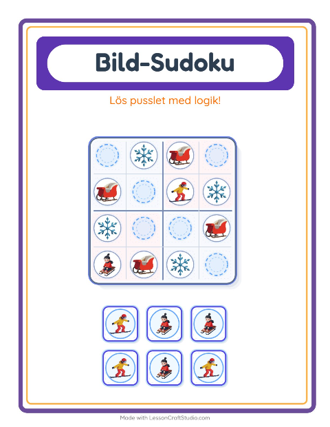 Bildsudoku medel – Vinter