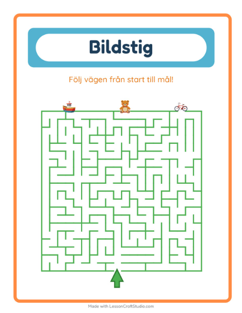 Förhandsvisning av Hitta rätt väg med leksaker – arbetsblad för förskolan