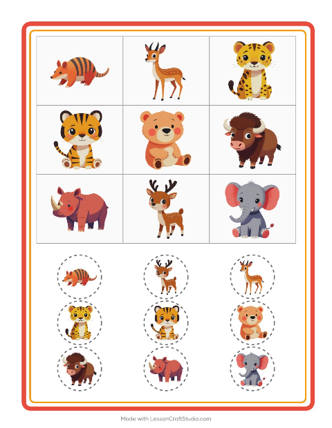 Bildbingo – Djurparksdjur