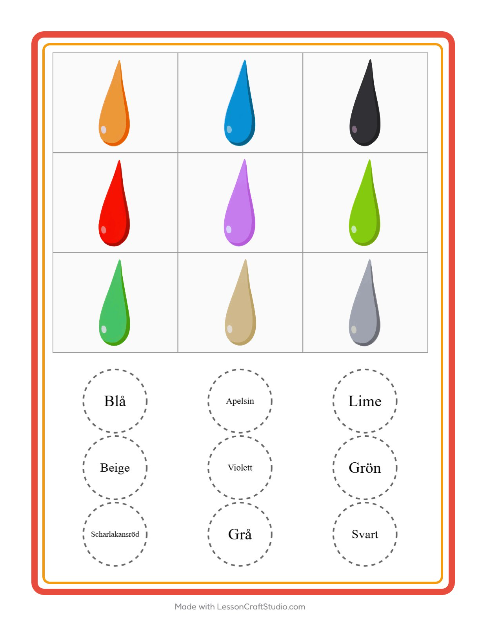 Bildbingo med färger – arbetsblad för förskolan — 2
