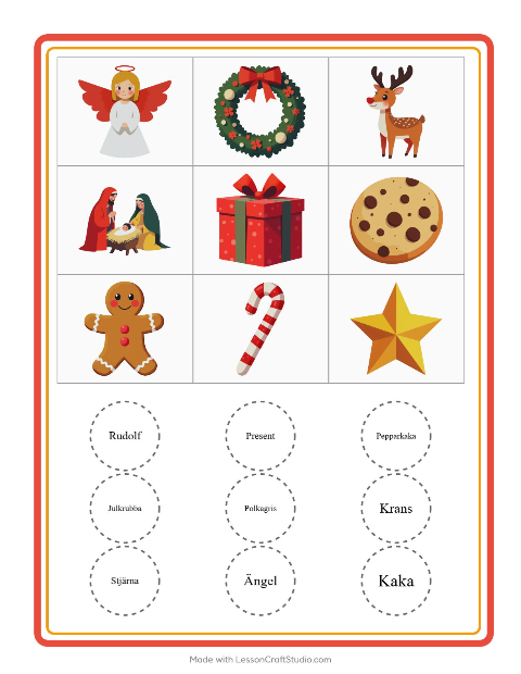 Bildbingo med presenter – arbetsblad för förskolan — 2